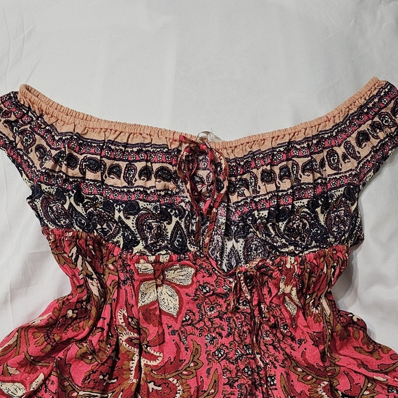 Free People strawberry combo boho print tunic or dress size small - Picture 5 of 7